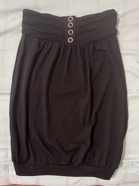 Vintage Alcott Black Y2k Bubble Tube Top / 2000s Babydoll top